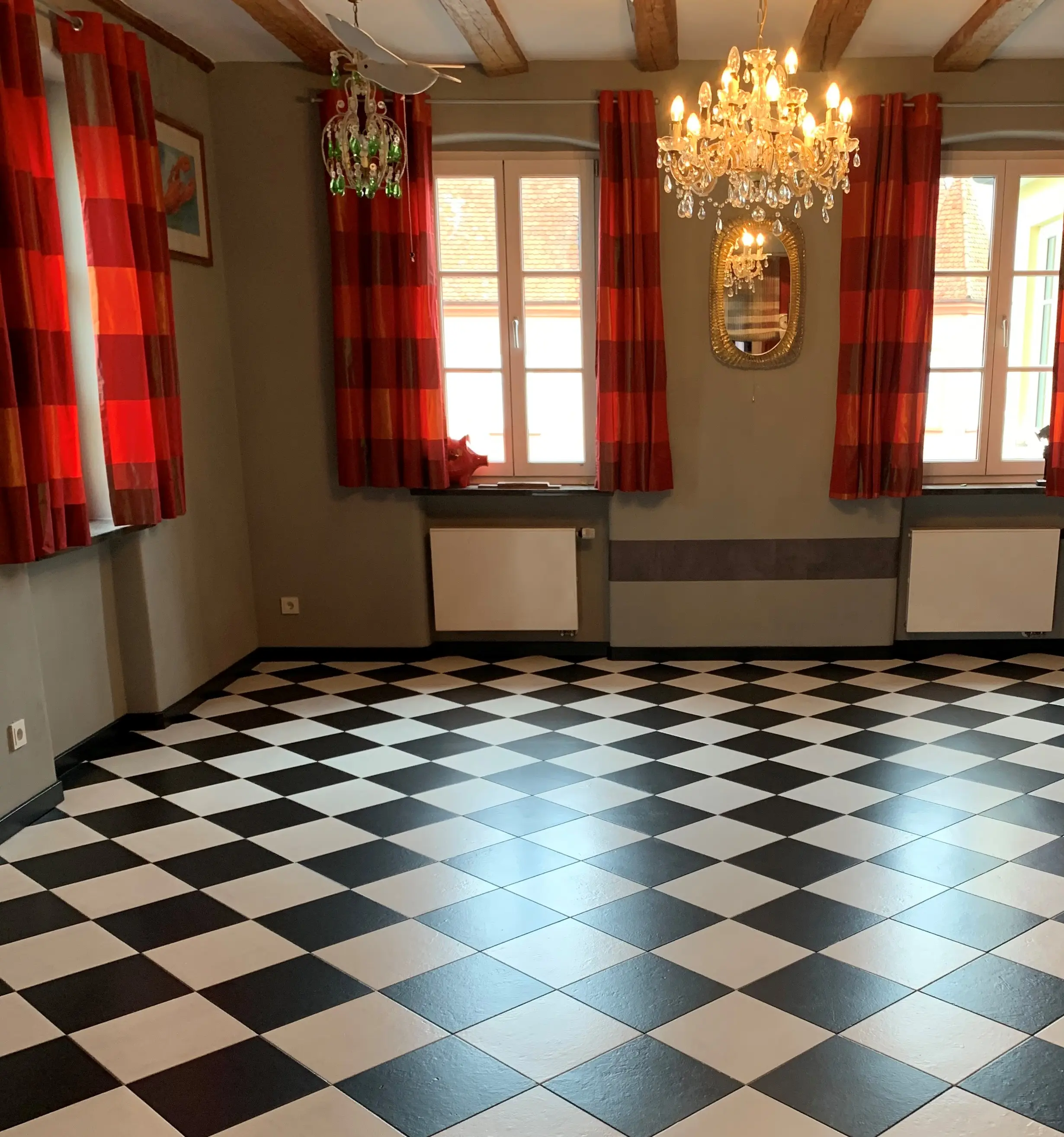 Colour Schwarz Weiss Schachbrett Wohnzimmer Nuernberg – Korkboden Referenz von Naturo Bodenbeläge