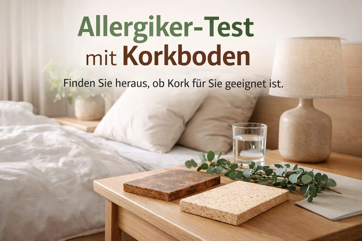 Allergiker-Test mit Korkboden im Schlafzimmer
