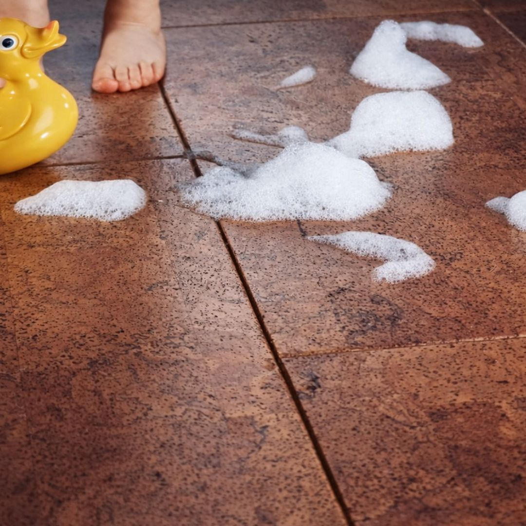 Korkfliesen im Badezimmer